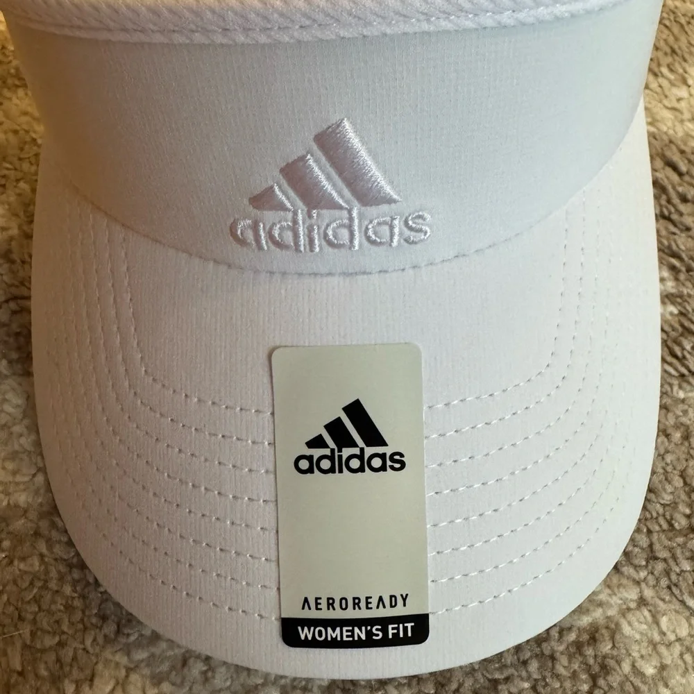 adidas White Women's Aeroready Visor with Embroidered Logo - Picture 2 of 4